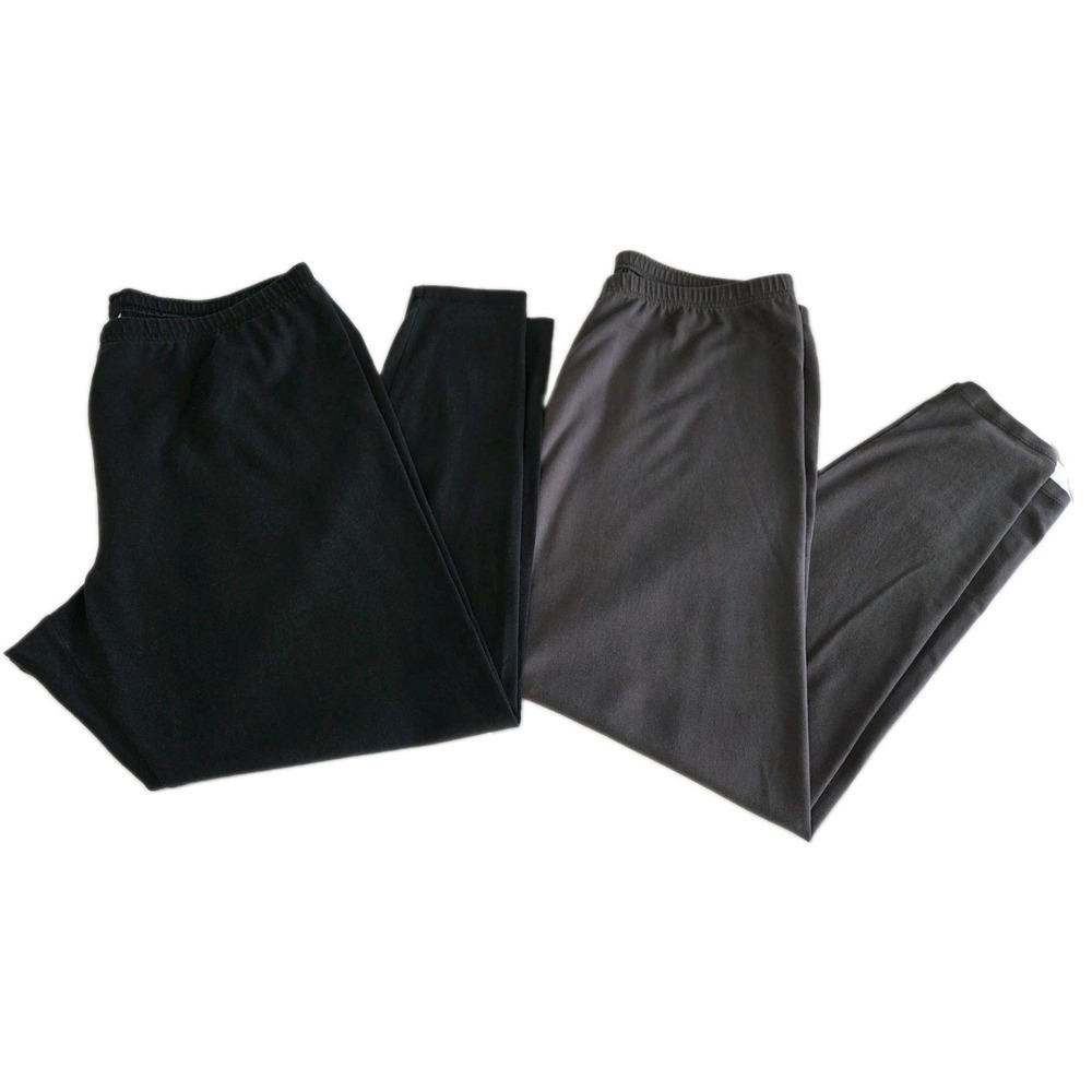 J.Jill Pima Ankle Leggings Lot of 2 Pairs Womens Large Gray Black Stretch